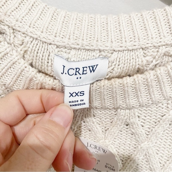 J CREW Cable Crewneck Sweater Coastal Classic Fisherman Size XXS - Picture 6 of 10